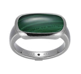 Sterling Silver Ring with Malachite- Size 9